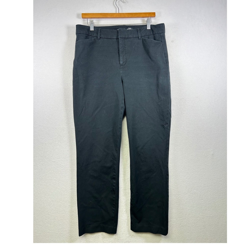Old Navy Pixie Straight Pants Women 14 Tall Black High Rise Secret Smooth Pocket